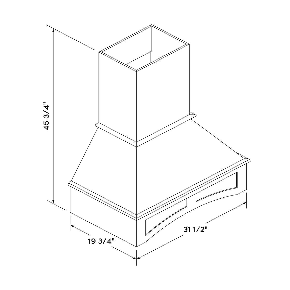 30" Hood - Black Shaker - Craft Cabinetry Image Specifications