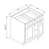 33”W Base Cabinet - White Shaker - Craft Cabinetry