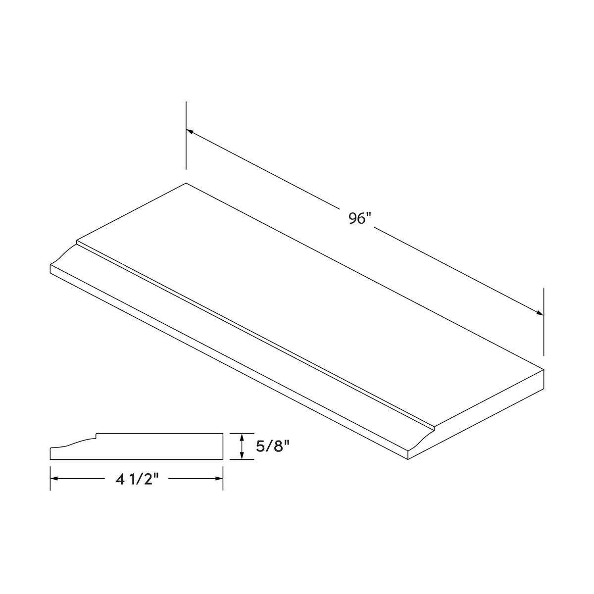 Base Board Molding - Natural Shaker - Craft Cabinetry Image Specifications