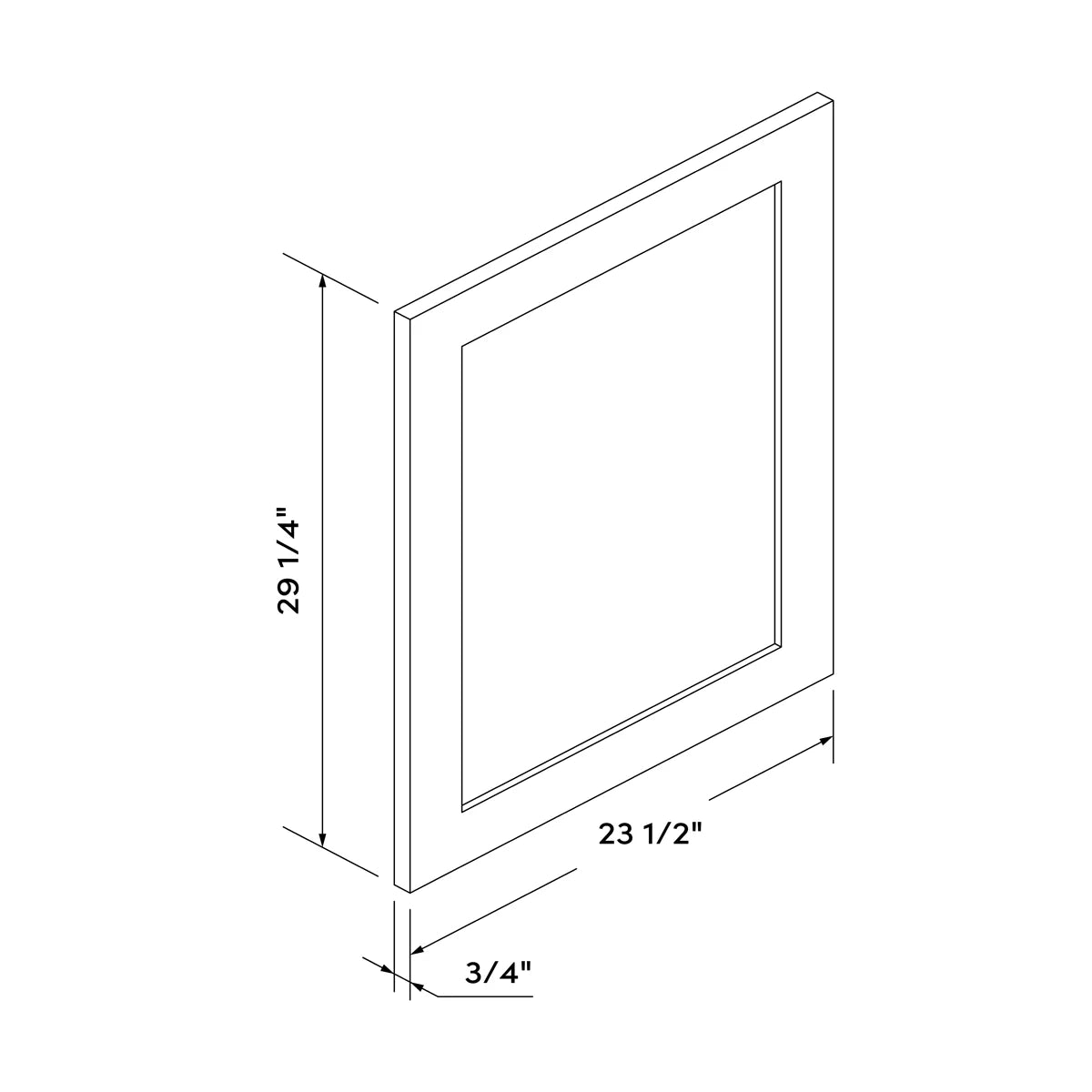 Base Decorative Dummy Door - Dark Gray Recessed - Craft Cabinetry Image Specifications