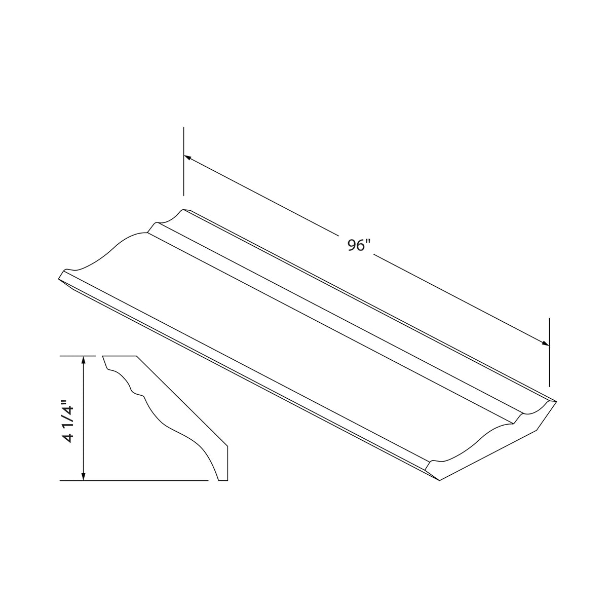 Big Crown Molding - Dark Gray Recessed - Craft Cabinetry Image Specifications