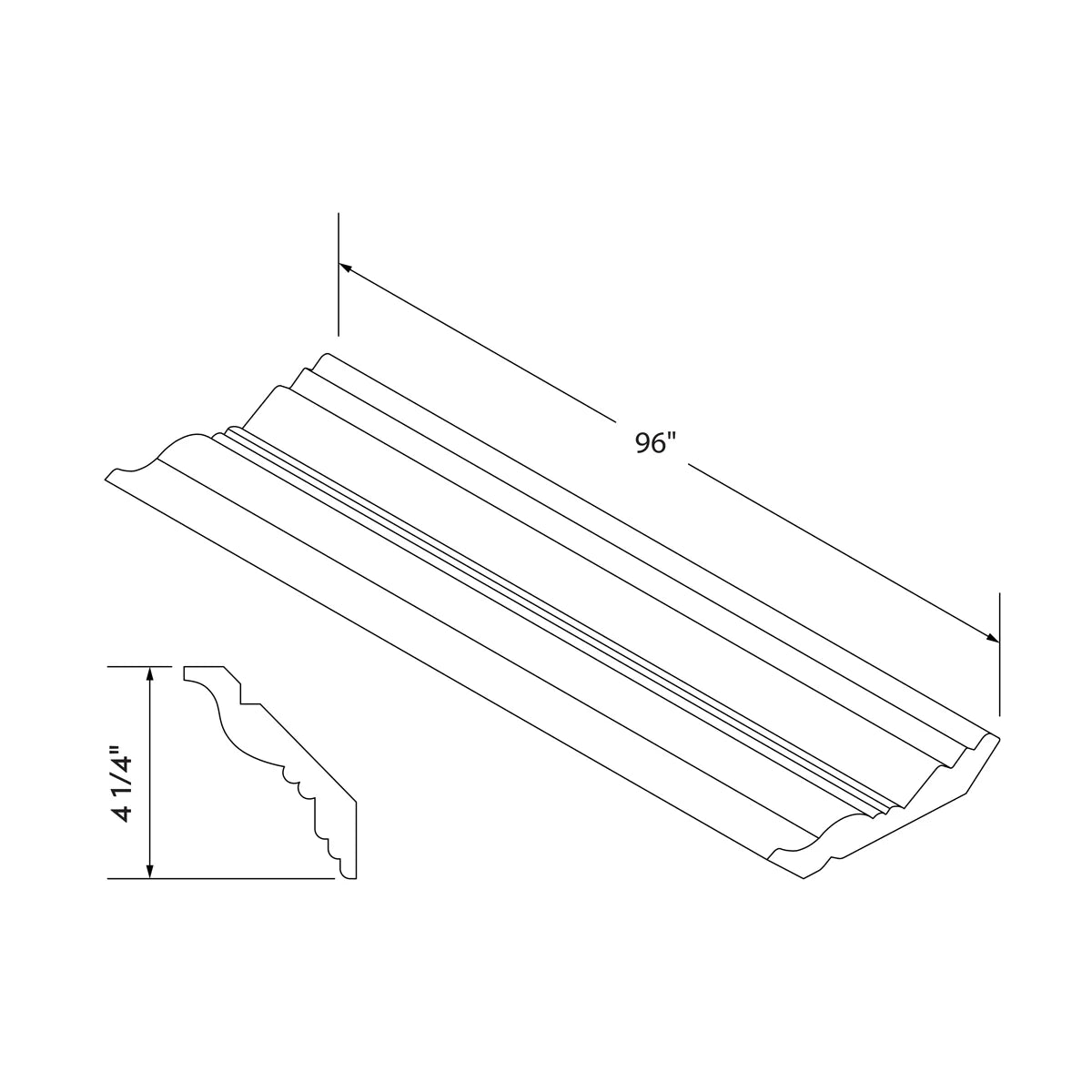 Big Crown Molding - White Shaker - Craft Cabinetry Image Specifications