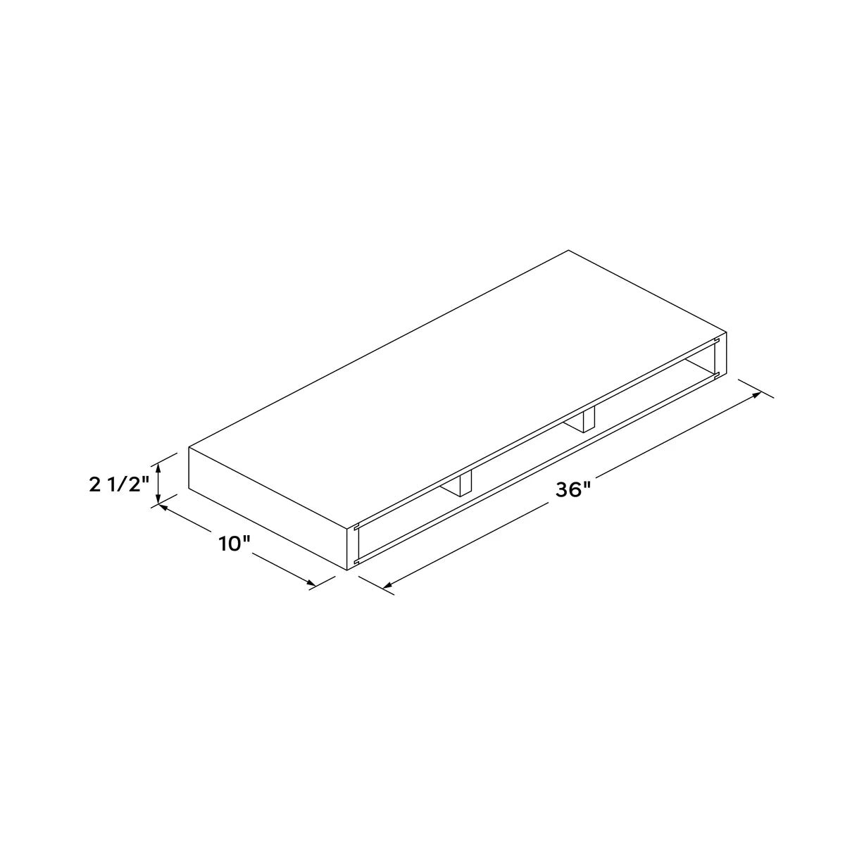 36" Floating Shelf - White Shaker - Craft Cabinetry Image Specifications