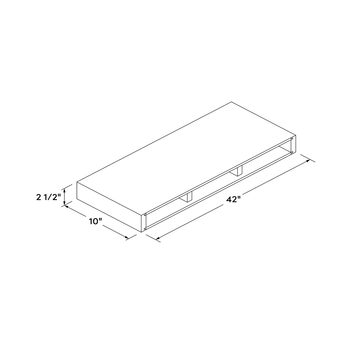 42" Floating Shelf - White Shaker - Craft Cabinetry Image Specifications
