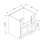 33”W Farm Sink Cabinet - Dark Gray Recessed - Craft Cabinetry Image Specifications