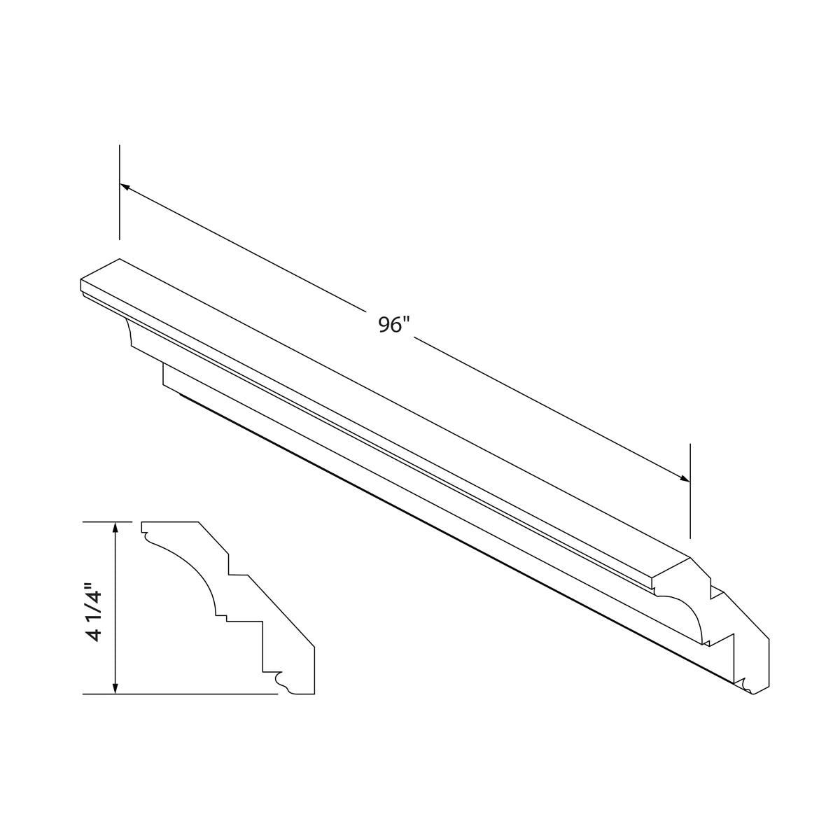 Big Crown Molding - Black Shaker - Craft Cabinetry Image Specifications