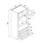 33”W x 84”H Oven Cabinet - Natural Shaker - Craft Cabinetry Image Specifications