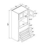 33”W x 90”H Oven Cabinet - Natural Shaker - Craft Cabinetry Image Specifications