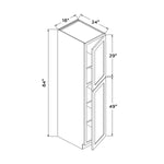 18”W x 84”H Pantry Cabinet - Black Shaker - Craft Cabinetry Image Specifications