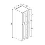 24”W x 96”H Pantry Cabinet - Dark Gray Recessed - Craft Cabinetry Image Specifications