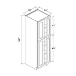 30”W x 96”H Pantry Cabinet - White Recessed - Craft Cabinetry Image Specifications