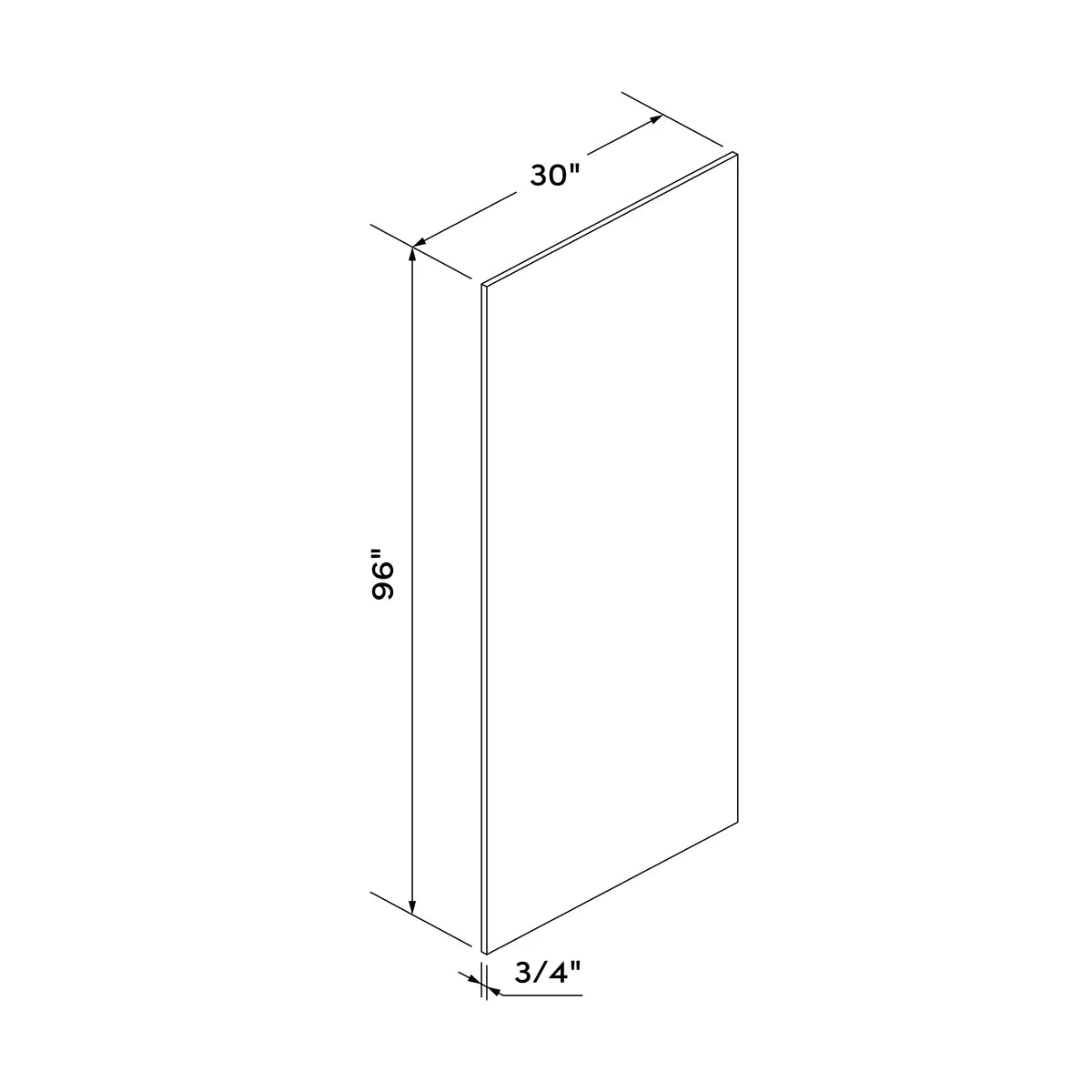 30" Refrigerator End Panel - Black Shaker - Craft Cabinetry Image Specifications