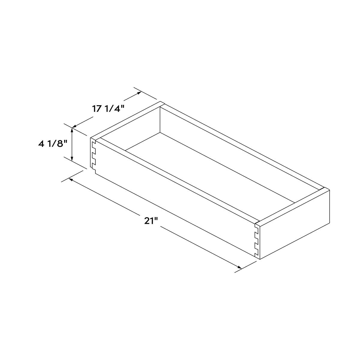17 1/4"W x 21"D Roll Out Tray Drawer ROT21 for B21 Base Cabinet