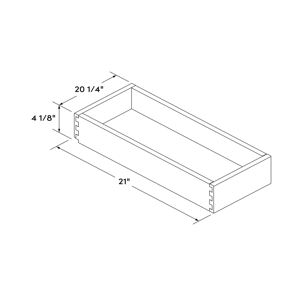 20 1/4"W x 21"D Roll Out Tray Drawer ROT24 for B24 Base Cabinet and 24"W Pantry Cabinet