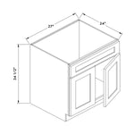27”W Sink Cabinet - Natural Shaker - Craft Cabinetry Image Specifications