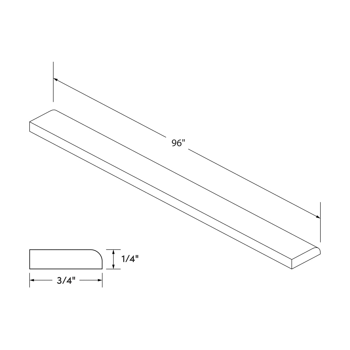 Scribe Molding - Black Shaker - Craft Cabinetry Image Specifications