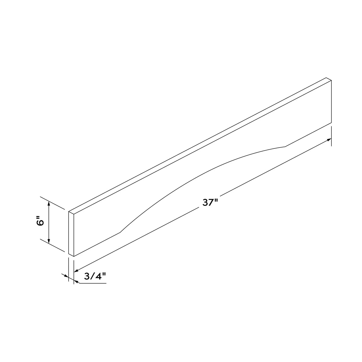 37" Valance - White Recessed - Craft Cabinetry Image Specifications