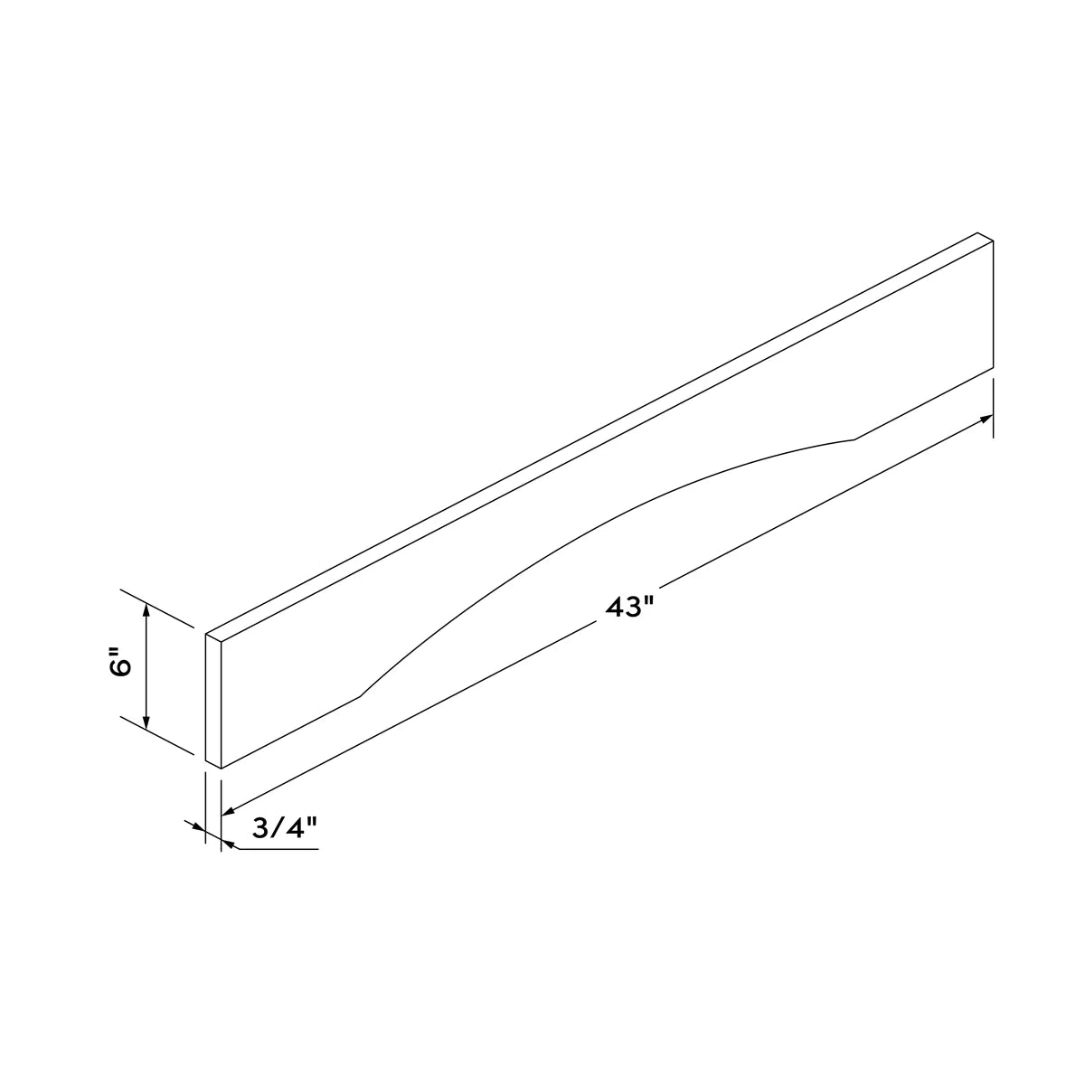 43" Valance - White Shaker - Craft Cabinetry Image Specifications