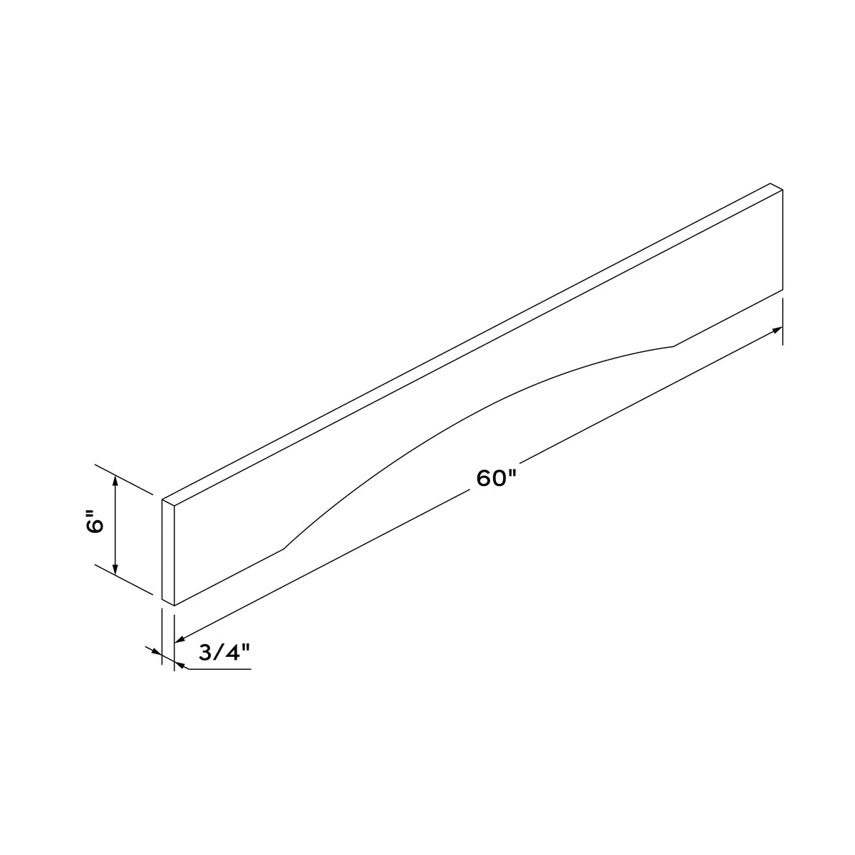 60" Valance - Natural Shaker - Craft Cabinetry Image Specifications