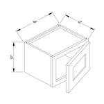 18”W x 12”H Wall Cabinet - Dark Gray Recessed - Craft Cabinetry Image Specifications