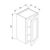 18”W x 30”H Wall Cabinet - White Shaker - Craft Cabinetry