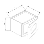 21”W x 12”H Wall Cabinet - Black Shaker - Craft Cabinetry Image Specifications
