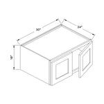 30”W x 18”H 24" Depth Wall Cabinet - White Shaker - Craft Cabinetry Image Specifications