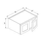 36”W x 12”H 24" Depth Wall Cabinet - White Shaker - Craft Cabinetry Image Specifications