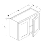 36”W x 24”H Wall Cabinet - Black Shaker - Craft Cabinetry Image Specifications