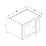 36”W x 24”H 24" Depth Wall Cabinet - Black Shaker - Craft Cabinetry Image Specifications