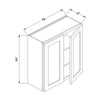 36”W x 30”H Wall Cabinet - White Shaker - Craft Cabinetry