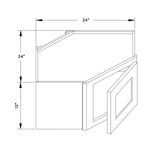 24”W x 12”H Wall Diagonal Corner Cabinet - Black Shaker - Craft Cabinetry Image Specifications