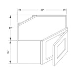 24”W x 15”H Wall Diagonal Corner Cabinet - Black Shaker - Craft Cabinetry Image Specifications