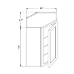 24”W x 42”H Wall Diagonal Corner Cabinet - White Shaker - Craft Cabinetry Image Specifications