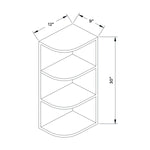 9”W x 30”H Wall End Shelf - Gray Shaker - Craft Cabinetry Image Specifications