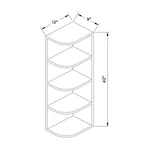 9”W x 42”H Wall End Shelf - Dark Gray Recessed - Craft Cabinetry Image Specifications