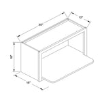 30”W x 18”H Microwave Wall Cabinet - Dark Gray Recessed - Craft Cabinetry Image Specifications