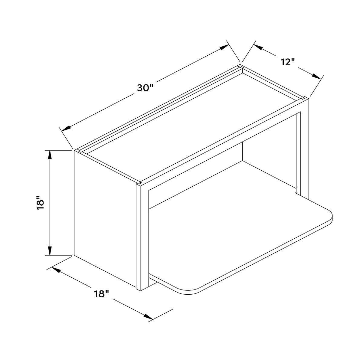 30”W x 18”H Microwave Wall Cabinet - Natural Shaker - Craft Cabinetry Image Specifications