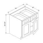 33”W Base Cabinet - Natural Shaker - Craft Cabinetry Image Specifications
