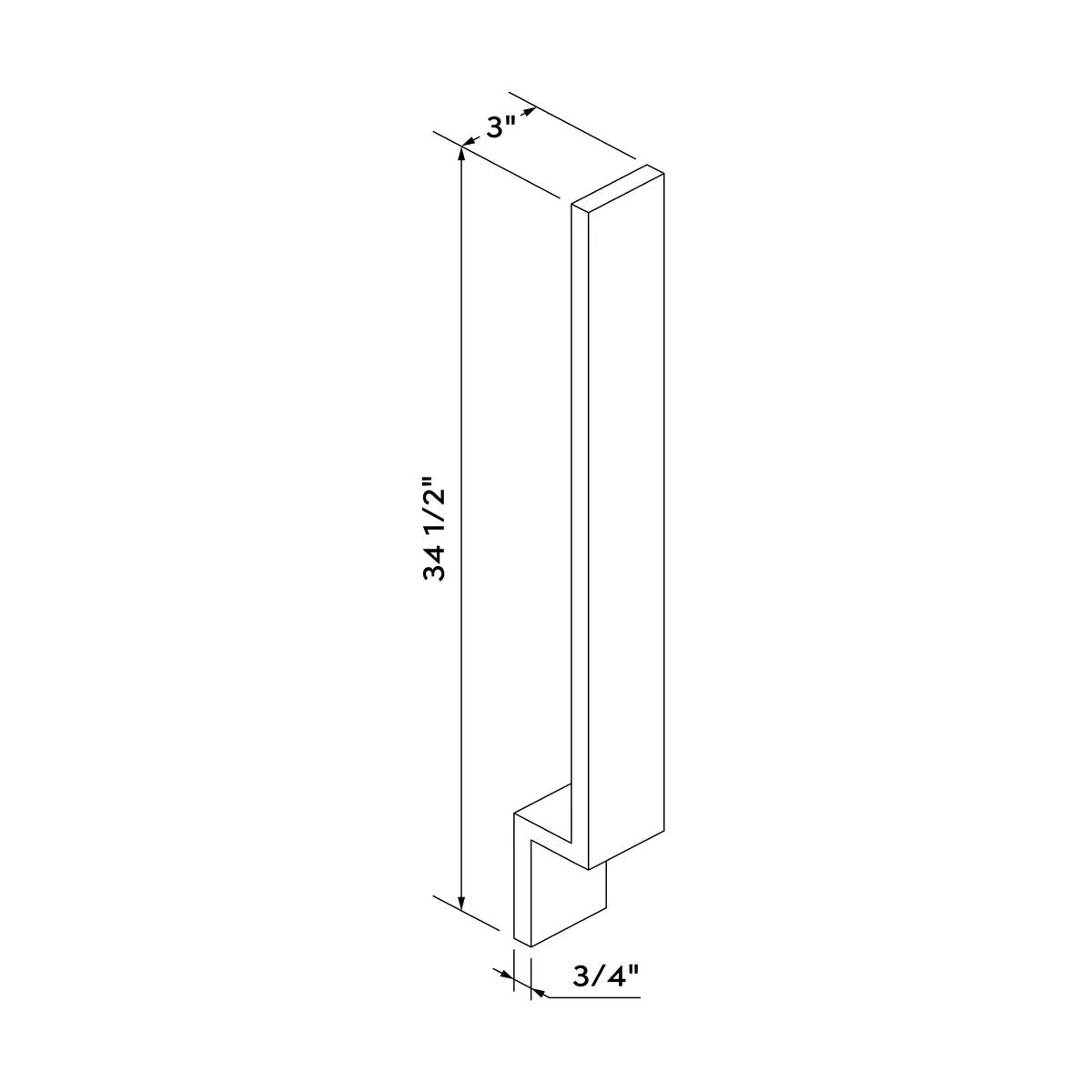 3"W Base Filler - Natural Shaker - Craft Cabinetry Image Specifications