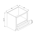 30”W Microwave Base Cabinet - Black Shaker - Craft Cabinetry Image Specifications