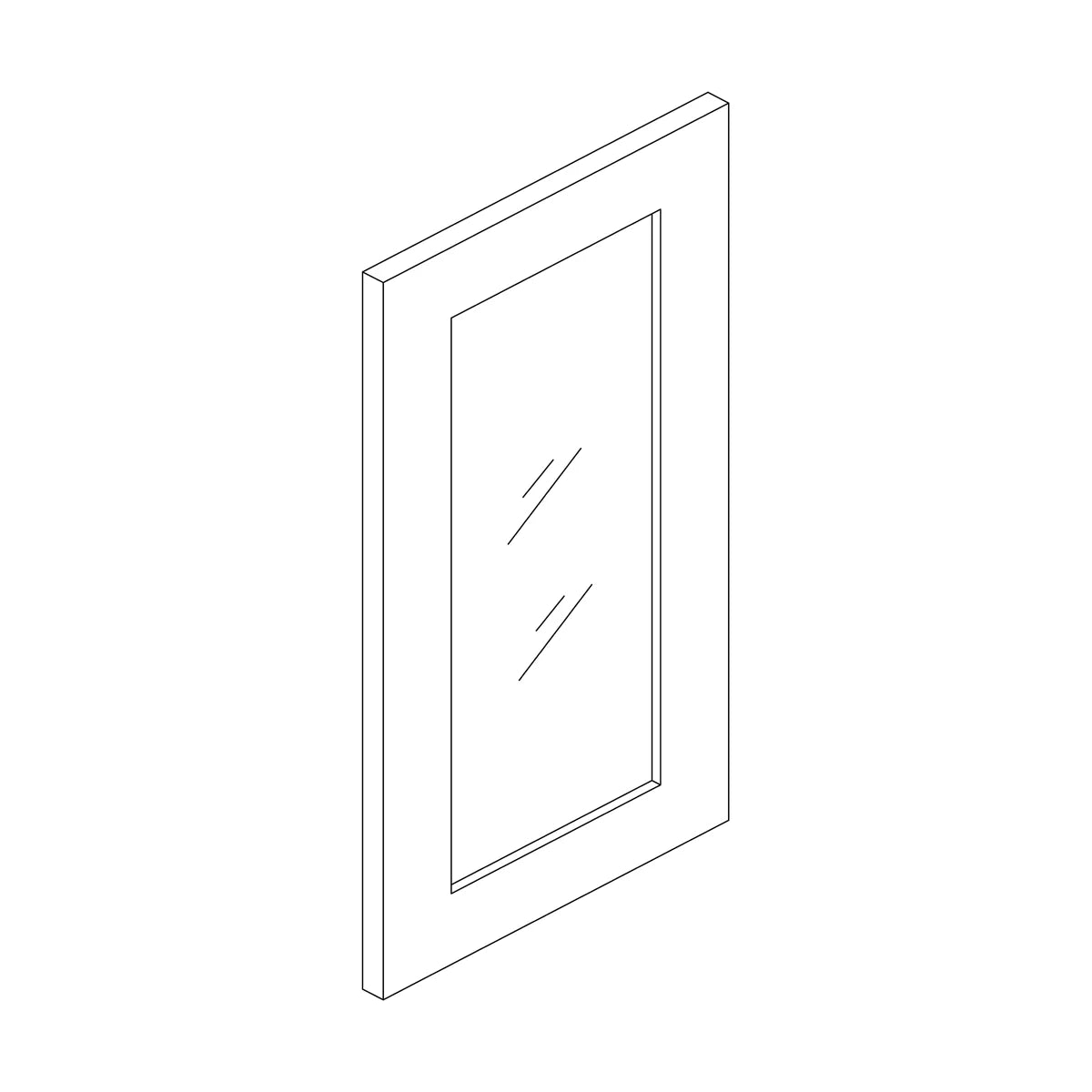 14.7”W x 41”H Glass Door for W3042 - White Recessed - Craft Cabinetry Image Specifications
