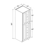 30”W x 90”H Pantry Cabinet - Natural Shaker - Craft Cabinetry Image Specifications