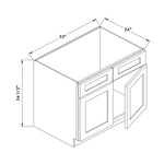 33”W Sink Cabinet - Natural Shaker - Craft Cabinetry Image Specifications