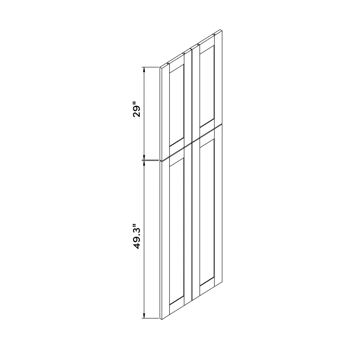 Decorative Dummy Door 24"W x 84"H Wall - Gray Shaker - Craft Cabinetry Image Specifications