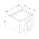 12”W x 12”H Wall Cabinet - Natural Shaker - Craft Cabinetry Image Specifications