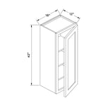18”W x 42”H Wall Cabinet - White Recessed - Craft Cabinetry Image Specifications