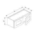 33”W x 18”H Wall Cabinet - Gray Shaker - Craft Cabinetry Image Specifications