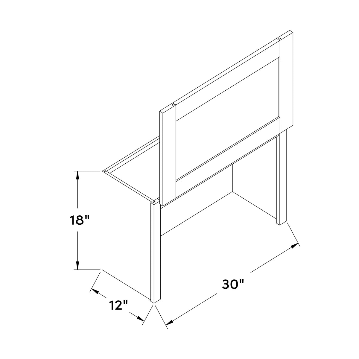 30”W x 18”H Lift Up Wall Cabinet - Natural Shaker - Craft Cabinetry Image Specifications