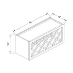 30”W x 15”H Wine Rack Wall Cabinet - Natural Shaker - Craft Cabinetry Image Specifications